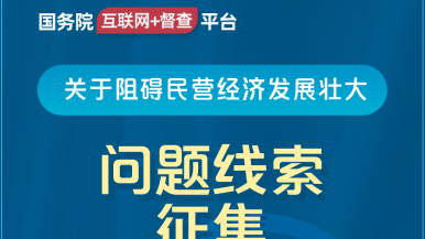 美女操网站大全国务院“互联网+督查”平台公开征集阻碍民营经济发展壮大问题线索